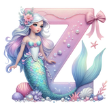 Mermaid Initial Hooded Towel